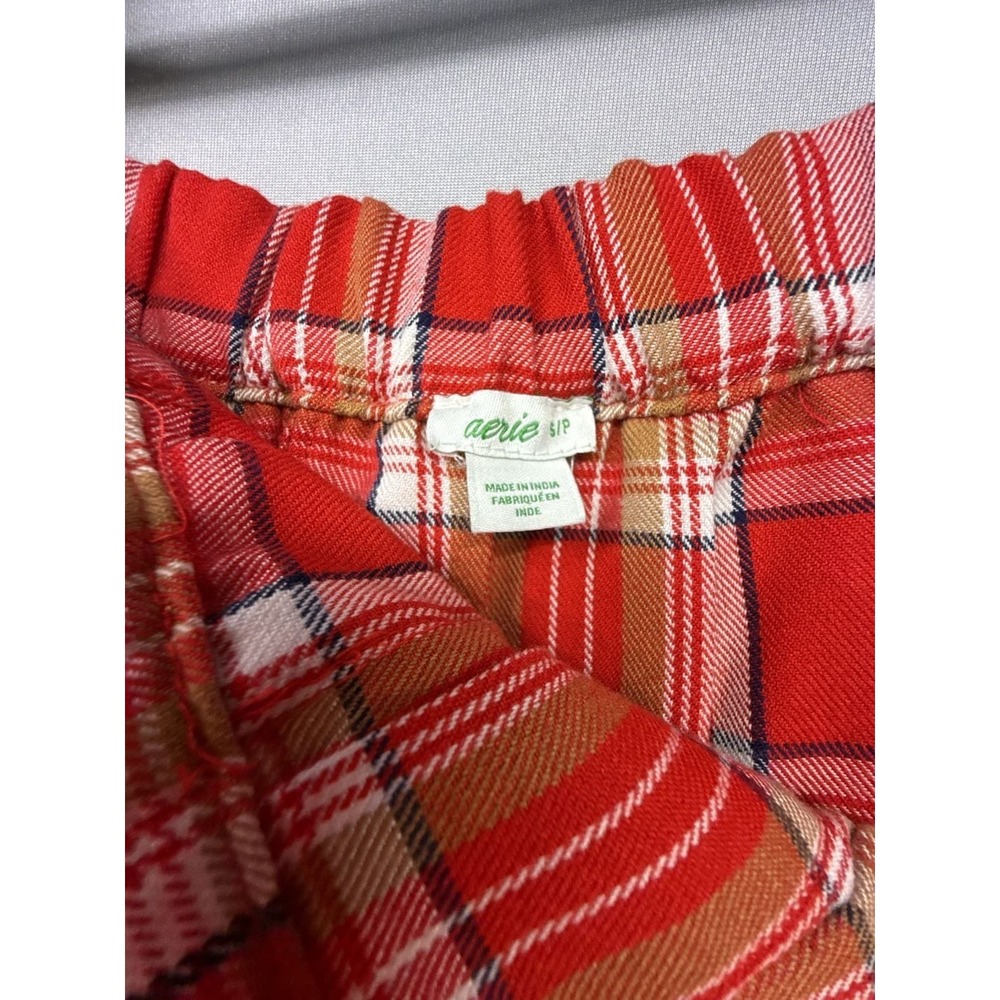 Aerie Y2K Women's Red Plaid Pleated Mini Skirt Size S - Picture 4 of 9